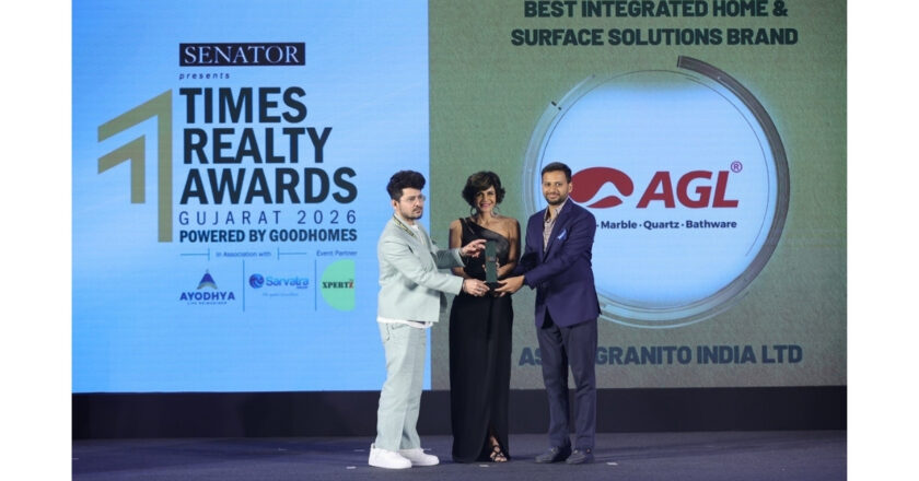 Asian Granito India Limited Honoured as Best Integrated Home and Surface Solutions Brand at Times Realty Awards Gujarat 2026
