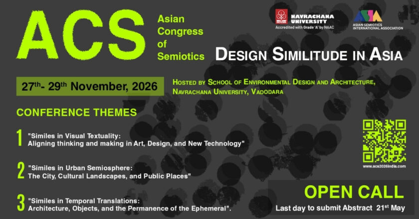ACS 2026 – Asian Congress of Semiotics at Navrachana University, Vadodara