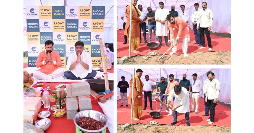 Cosmic PV Power Limited Perform Bhumi Poojan ceremony for 1.1 GW Solar Cell Manufacturing Unit at Narmada Puram, Madhya Pradesh