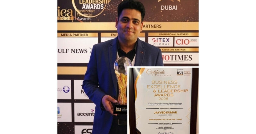 Jayved Kumar Awarded “Modern Indian Chef of the Year – Dubai” for Excellence in Hospitality