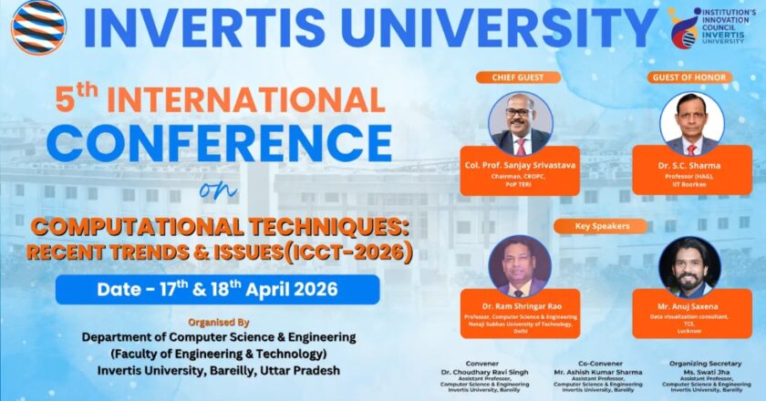 ICCT-2026: Invertis University Hosts Conversations on AI, Data Science, and the Future of Computing