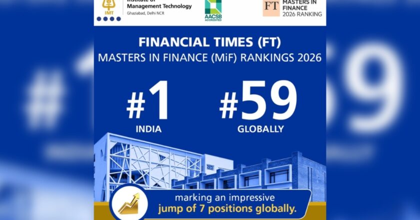 IMT Ghaziabad Ranked No. 1 in India and No. 59 Globally in the Financial Times Masters in Finance (MiF) Rankings 2026