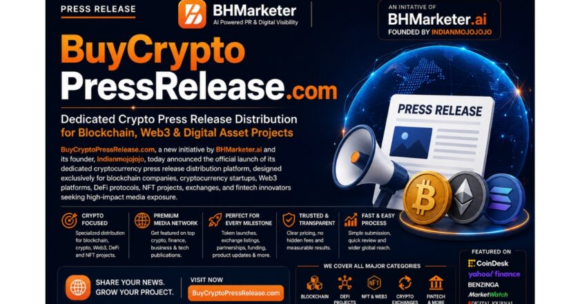 Buy Crypto Press Release dot com Launches as a New Initiative by BHMarketer.ai to Power Media Visibility for Blockchain and Web3 Projects