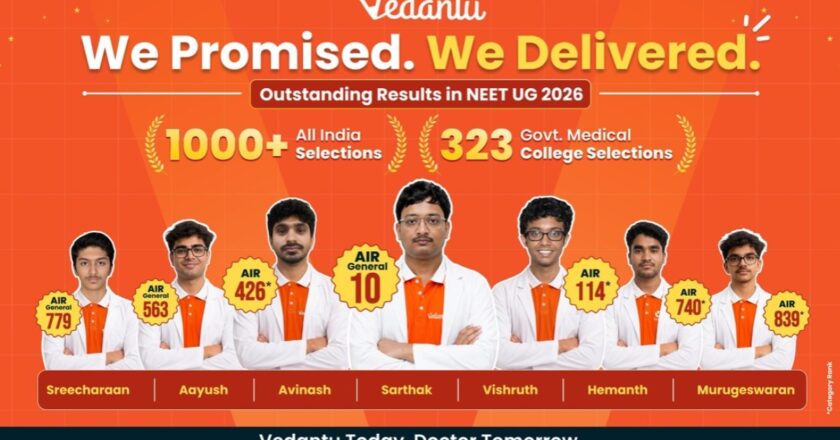 Vedantu Records Remarkable Results in NEET UG 2026 with AIR (General) 10 and 323 Government Medical Selections